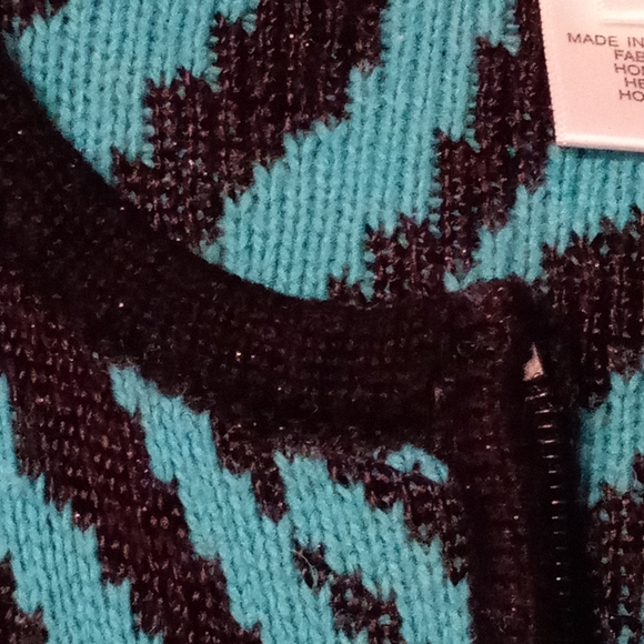 Like New RARE Vintage 90s Susan Bristol Petites Animal Print Zip-Front Cardigan - Picture 5 of 5